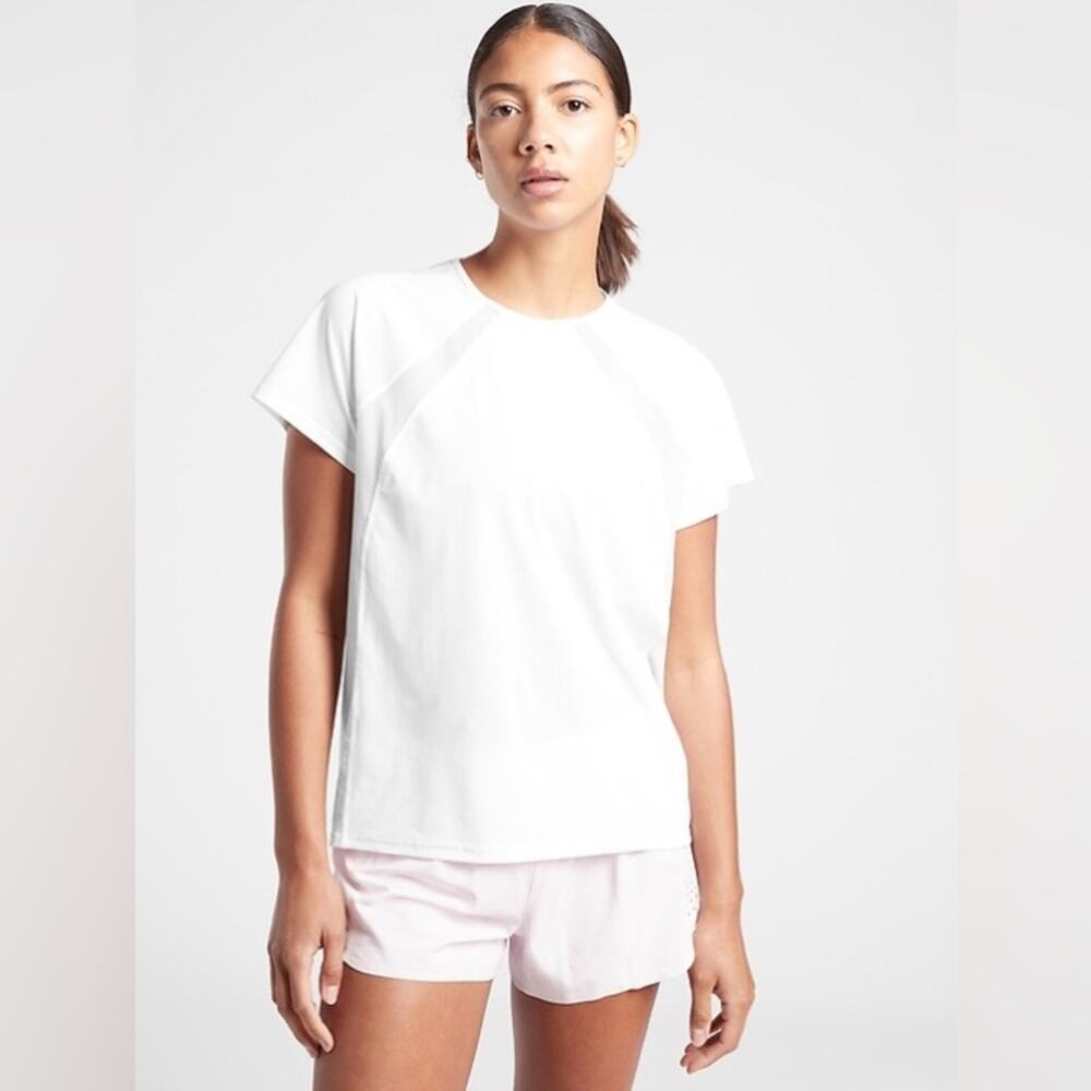 ATHLETA ULTIMATE HYBRID TEE IN WHITE SIZE XL